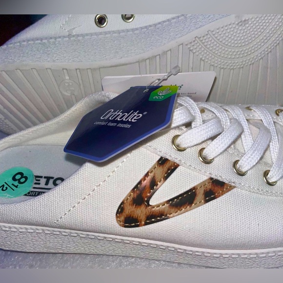 *new* Tretorn White/Leopard Easy Nylite Mule Sneaker - Picture 6 of 8